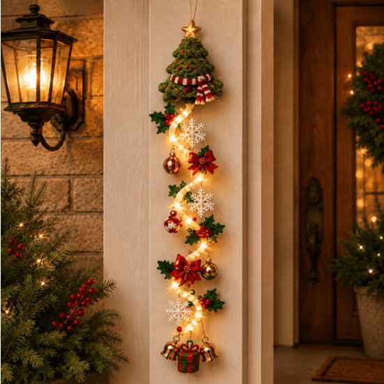 SnowGlow Christmas LED Hanging Garland - Festive Door & Wall Decoration