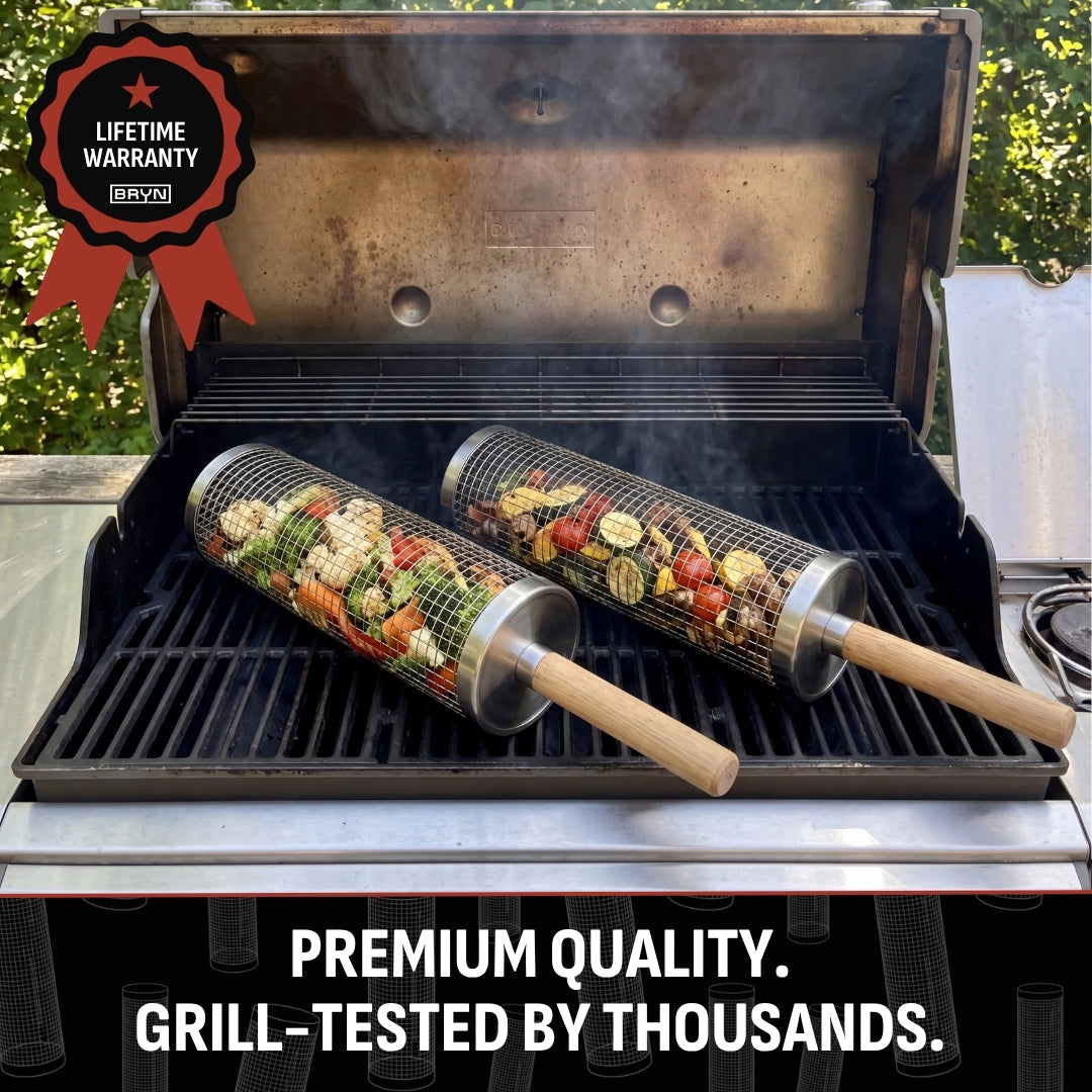 Rolling Grill Basket FOR VEGETABLES AND SMALL FOODS