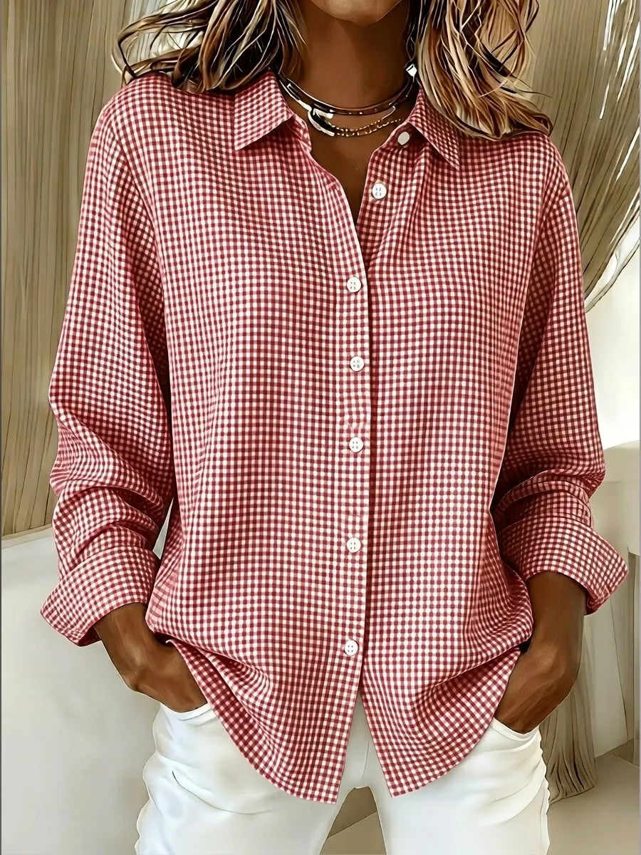 CLEARANCE SALE🔥 Women's Casual Gingham Long Sleeve Button Down Shirt📦Buy 2 FREE SHIPPING & Save EXTRA 10%