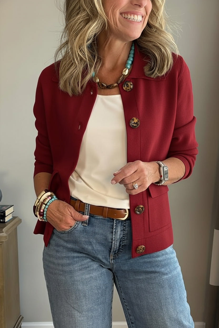 2026 Early Black Friday🔥 Casual Lapel Pocket Solid Color Jacket