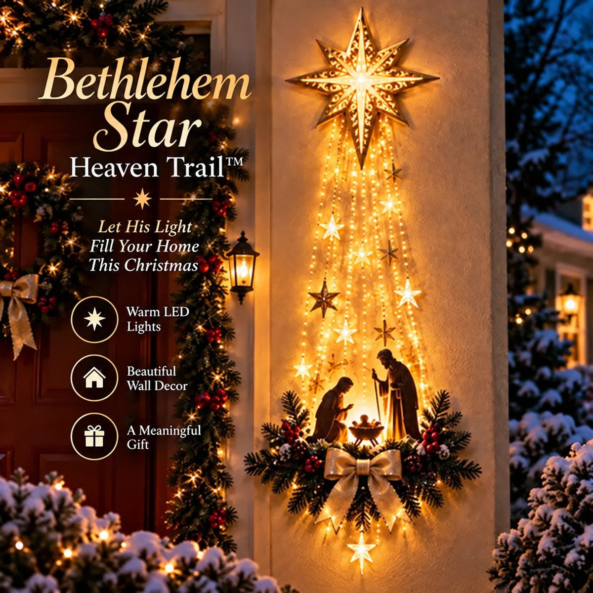 Religious Christmas Wall Decor Lighted Christmas Wall Hanging Lighted Christmas Hanging Decoration For Patio Wall Decoration