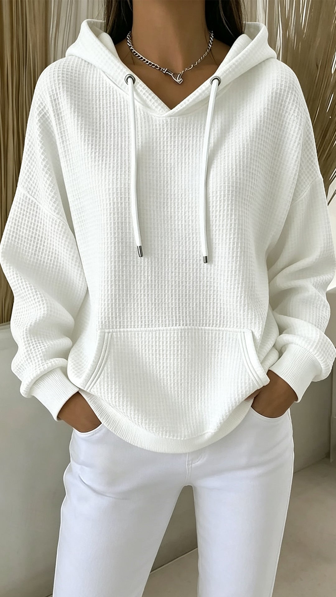 Women's Pullover Hoodie Sweatshirt Pocket Plain Casual Long Sleeve Hooded Regular Tops Blue Black White Pink Fuchsia Spring Fall Winter