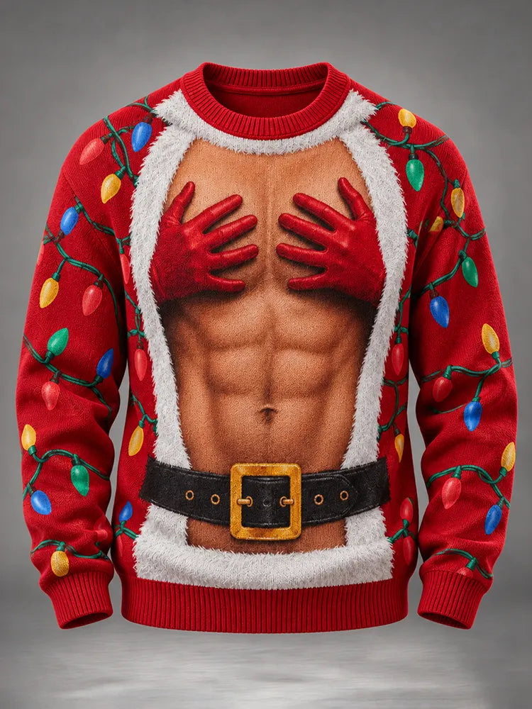 Men's Christmas Muscle Print Ugly Sweater