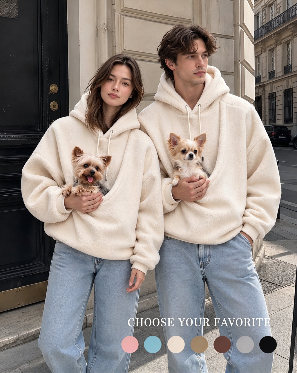 🐾 Cute Pet Carrier Hoodie – Cozy Front Cuddle Pouch Sweatshirt for Cats & Small Dogs