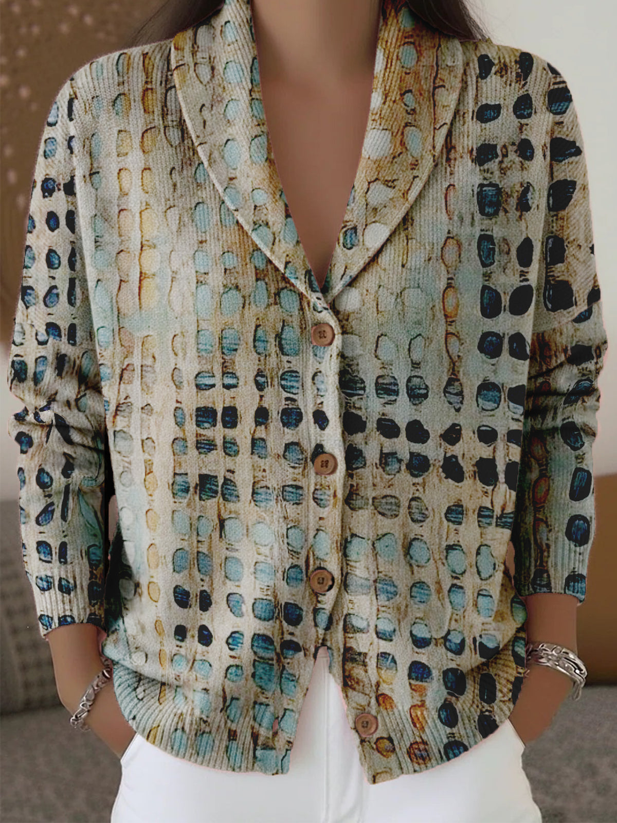 🧶 Women’s Shawl Collar Cardigan Sweater Button‑Down Loose Knit Outerwear