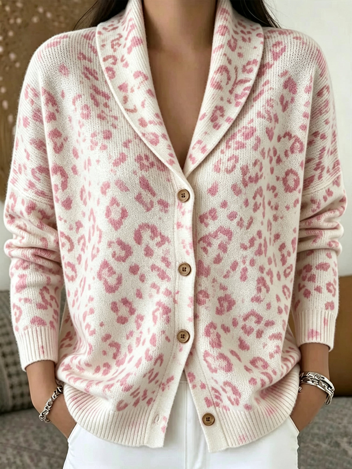 🧶 Women’s Shawl Collar Cardigan Sweater Button‑Down Loose Knit Outerwear