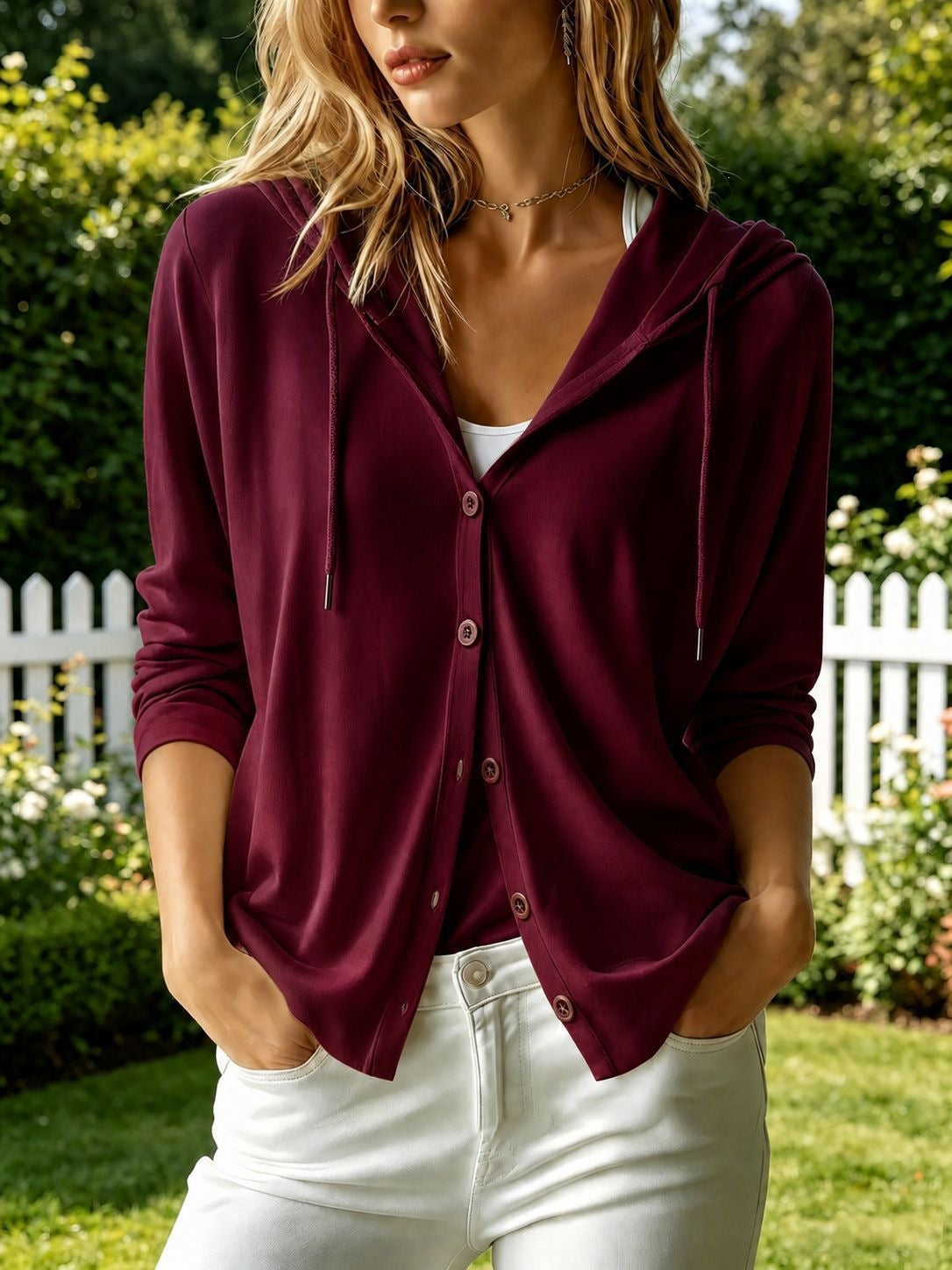Women's Hoodies Elegant Sportswear Modern Long Sleeve Hooded Long Tops