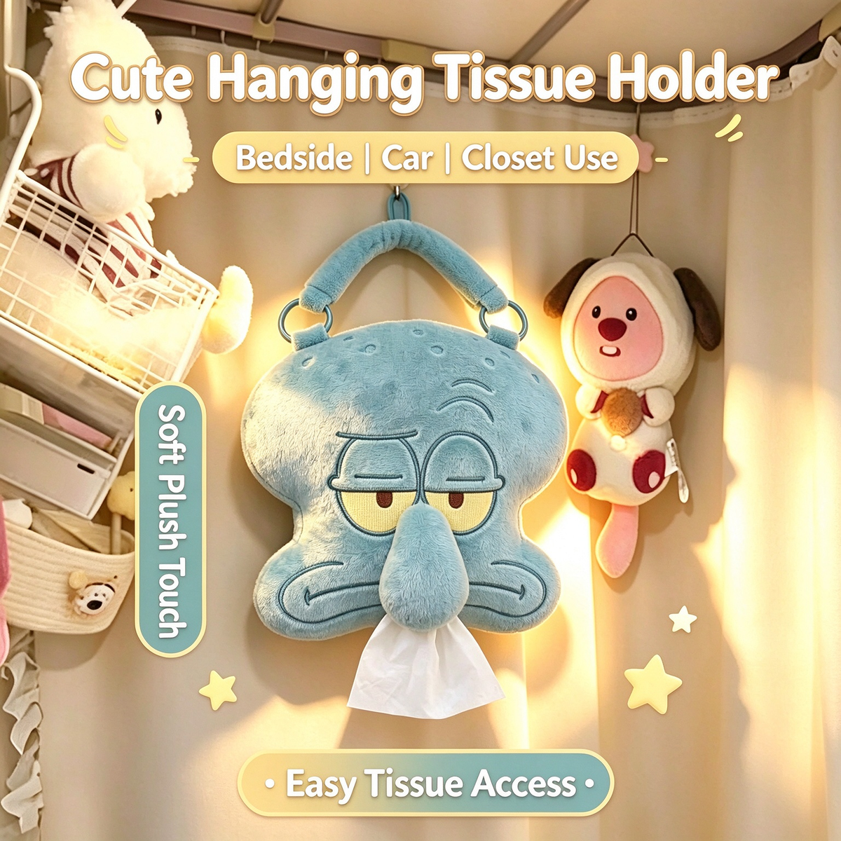 🔥 VIRAL ALERT! Hilarious Sleepy Octopus Tissue Holder | Unique Funny Gift, Car & Desk Accessory | Limited Time!