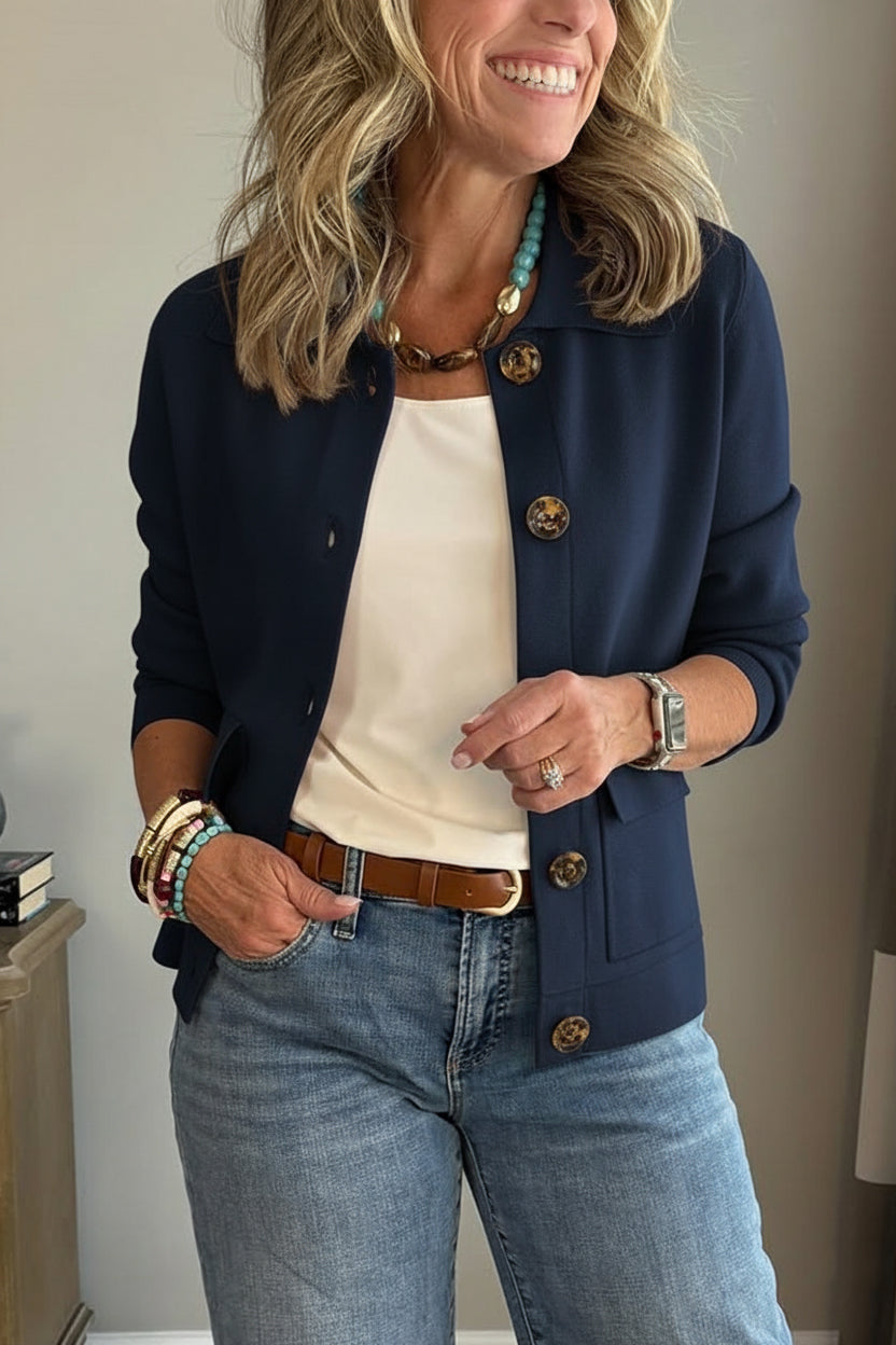 2026 Early Black Friday🔥 Casual Lapel Pocket Solid Color Jacket