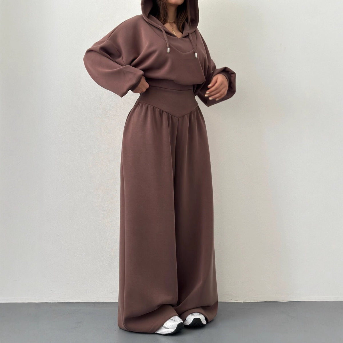 🔥Women Oversized Hoodie & V‑Shaped Waist Wide Leg Pants 2‑Piece Set🔥