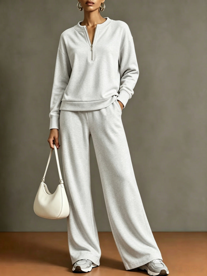 🔥Half Zip Top & Wide Leg Pants Sporty Set🔥