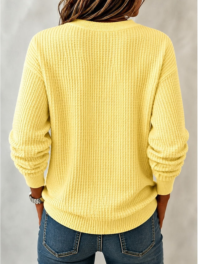 2026 Early Black Friday 🍂 Women’s Casual Waffle Knit Top Crewneck Half-Zip Long Sleeve Blouse