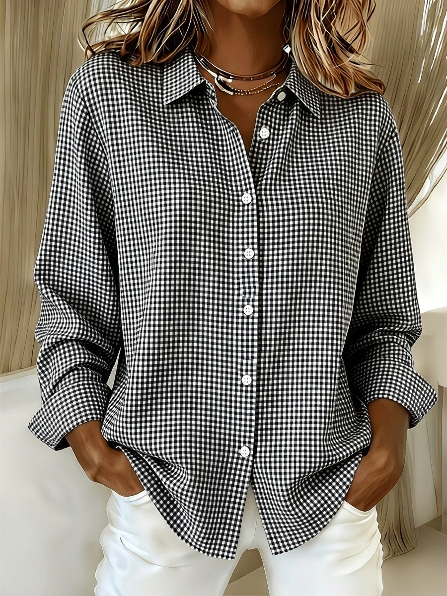 CLEARANCE SALE🔥 Women's Casual Gingham Long Sleeve Button Down Shirt📦Buy 2 FREE SHIPPING & Save EXTRA 10%