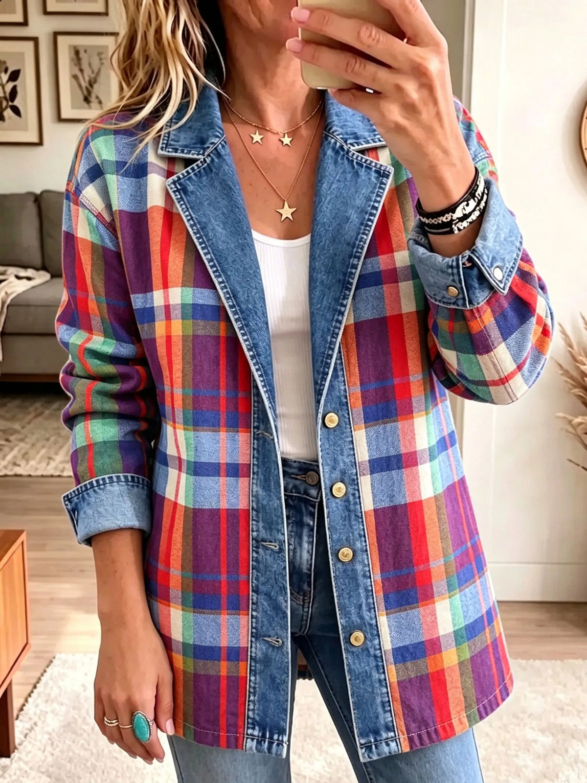 Boho Plaid jackett from coryouroy and denim in patchwork style