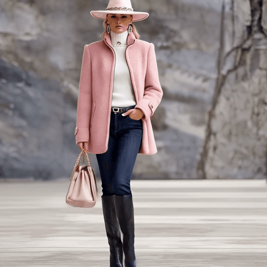 2026 Winter Everyday Wearing | Casual Vintage Pink Polar Fleece Zip-Up Jacket Coat
