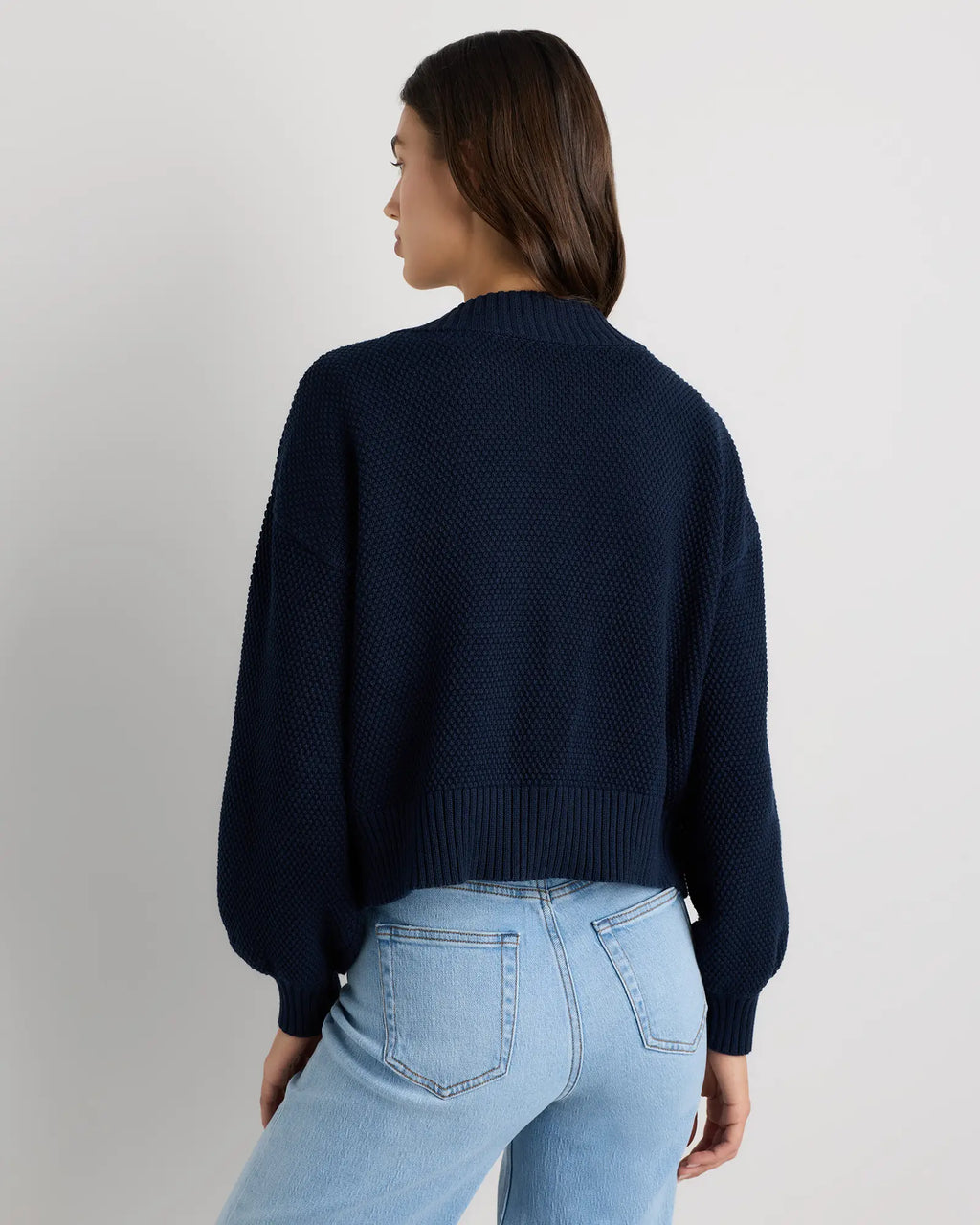 Organic Cotton Waffle Stitch Open Cardigan