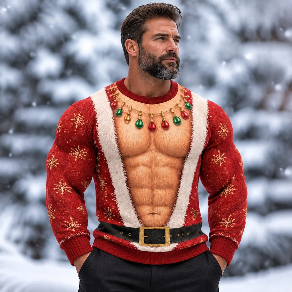 Men's Retro 3d Printed Cosplay Christmas Ugly Sweater