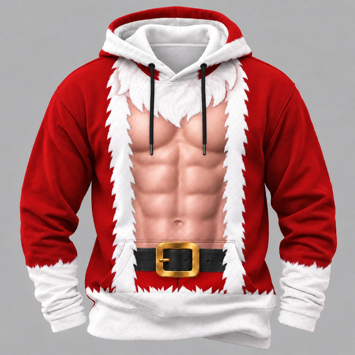 Men's Christmas Muscle Art Print Hoodie
