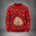 Men's Christmas Belly Print Ugly Sweater