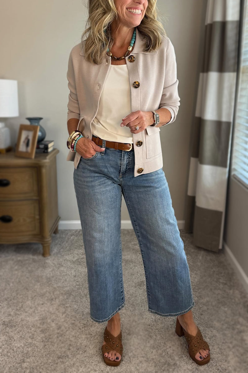 2026 Early Black Friday🔥 Casual Lapel Pocket Solid Color Jacket