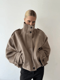 Fashionable Fiona Cropped Coat for Women, Modern & Cozy Cleanfit